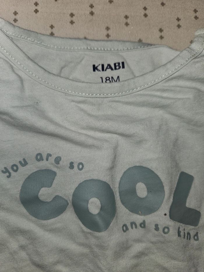 Lot 2 t-shirt blanc et bleu clair kiabi - photo numéro 3