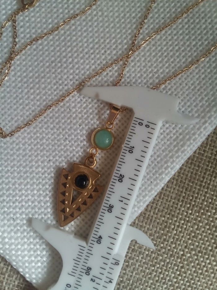 Collier pointe et pierres naturelles - photo numéro 3