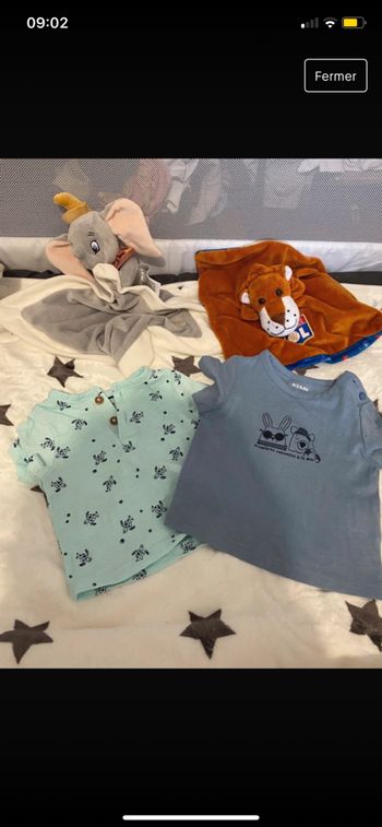 Lot de 2 tee-shirts taille 1 mois