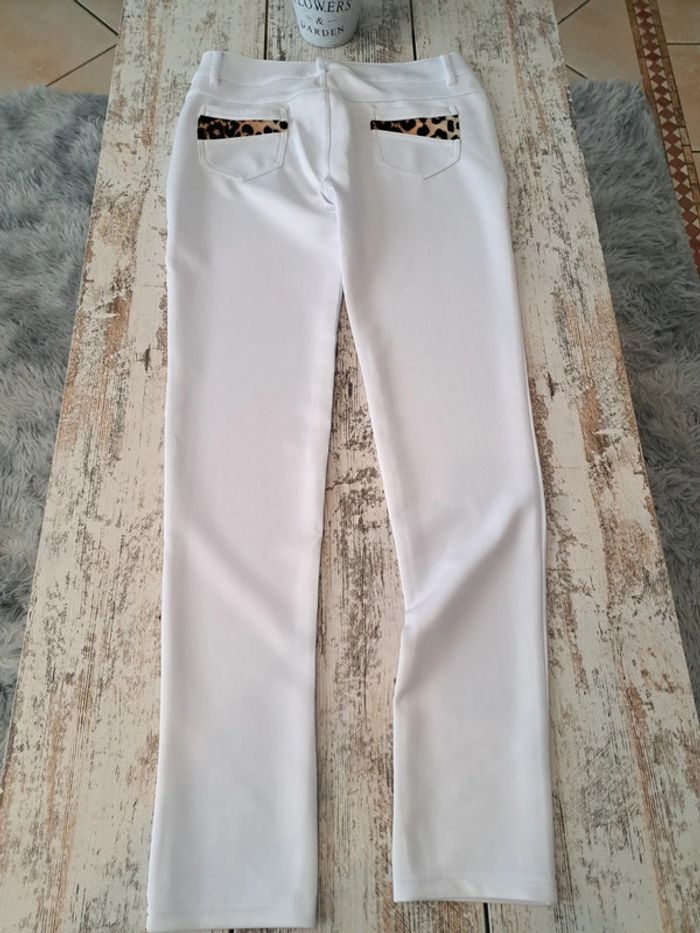 Magnifique pantalon blanc strass& poches léopard 🐆 - photo numéro 5