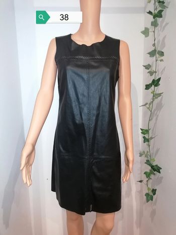 Robe noir Camaïeu polyester enduit 38