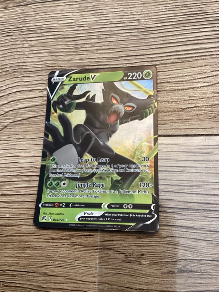 carte Pokémon 016/172 zarude V anglais ANG année 2022 - photo numéro 3