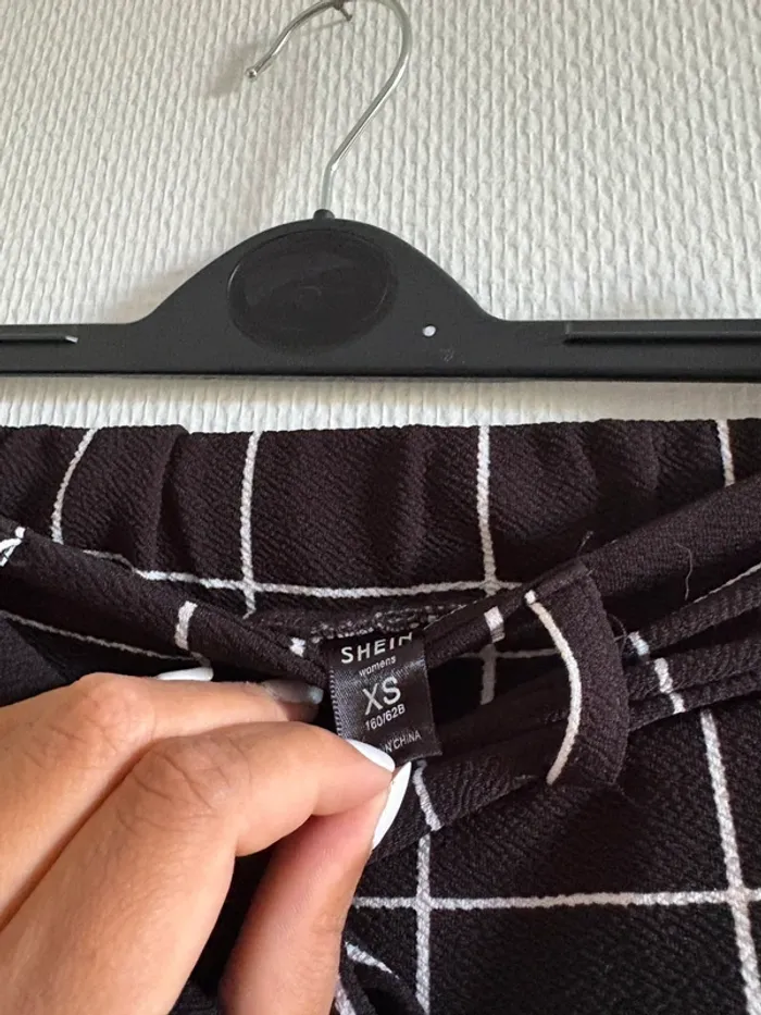 Pantalon slim noir à carreaux - photo numéro 3