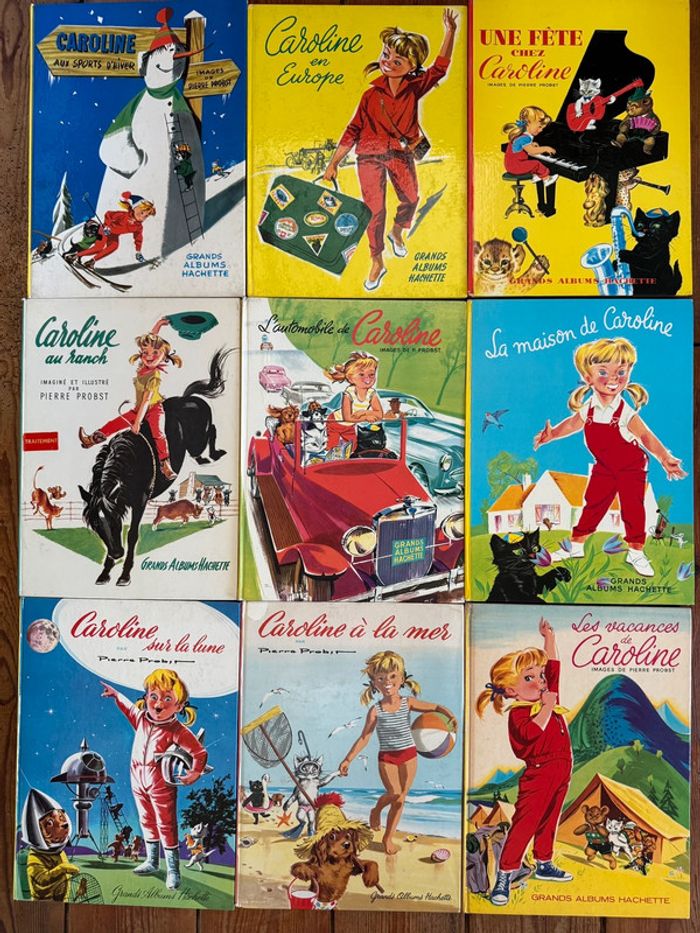 Lot de 14 livres Caroline anciens TBE - Grands albums Hachette Pierre Probst couleurs - photo numéro 6