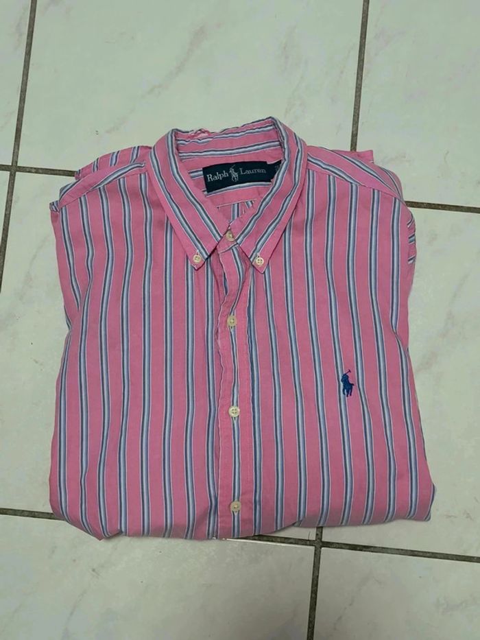 Chemise Ralph Lauren rayée rose vintage Y2K – Élégance intemporelle - photo numéro 4