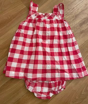 Robe carreaux framboise 6 mois