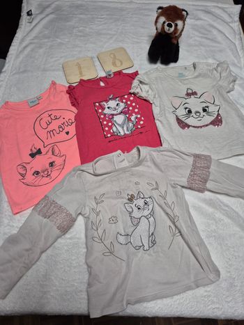 Lot 4 tee-shirts Marie 18/24mois