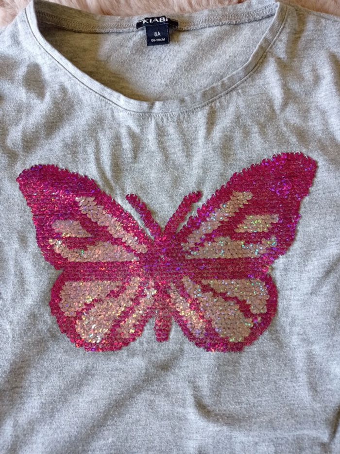 T-shirt ML papillon Kiabi 8 ans - photo numéro 3