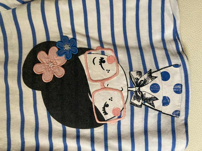 Tee-shirt rayé fille à lunette fille 18/24 mois - photo numéro 2
