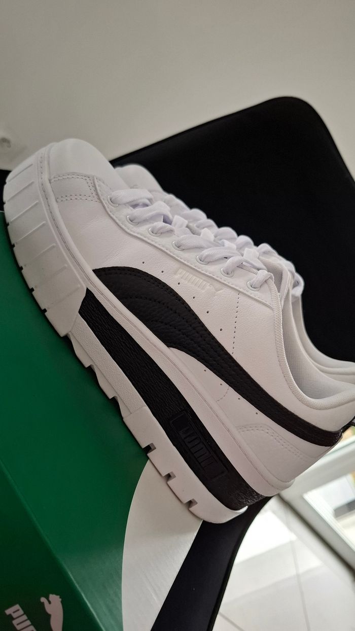 Baskets compensées femme noir blanc puma mode tendance 40.5 - photo numéro 4