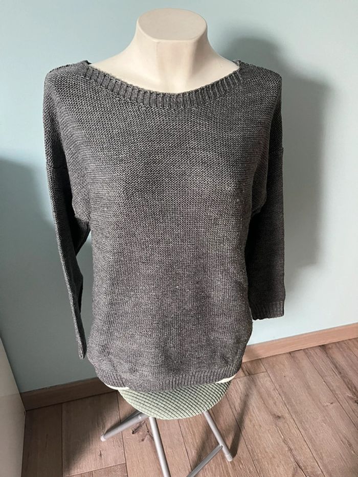 Pull taille unique bleu gris - photo numéro 2