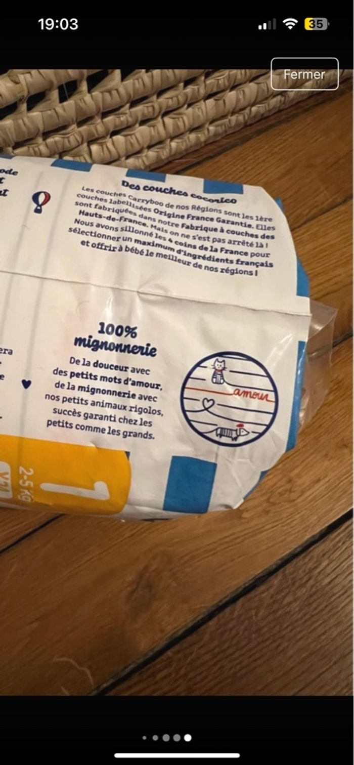 Paquet de couches Carryboo / Taille 1 (2-5 kg) / NEUF - photo numéro 4