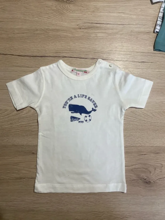 Tee-shirt manche courte banc bébé garçon 6 mois Bonpoint