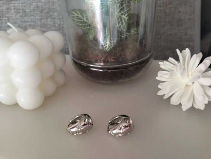 Petites créoles goutte fantaisie argentées étoiles en strass - photo numéro 2