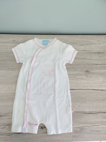 Body barboteuse Panpan rose fille 9 mois 