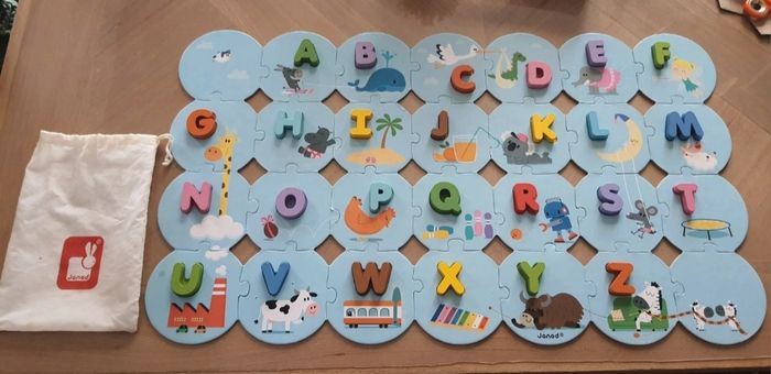 Lot de 2 puzzles Janod pour apprendre les chiffres et les lettres. - photo numéro 3