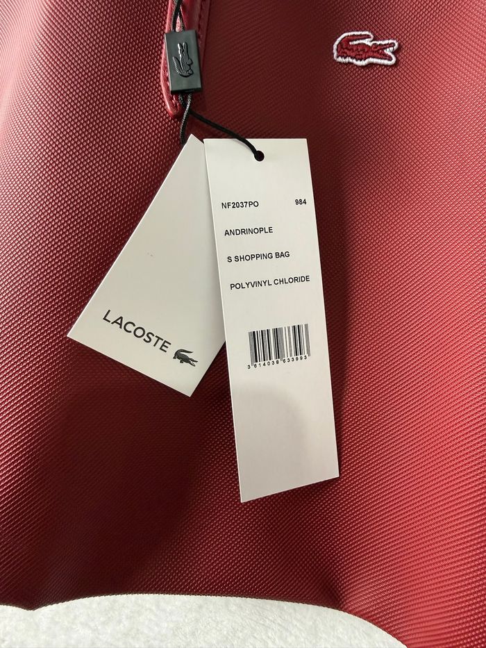 Petit Sac a main Lacoste rouge cabas a fermeture - photo numéro 6