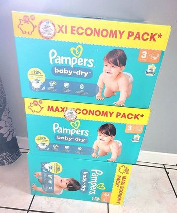 Lot de 3 packs de couches XL pampers  taille 3