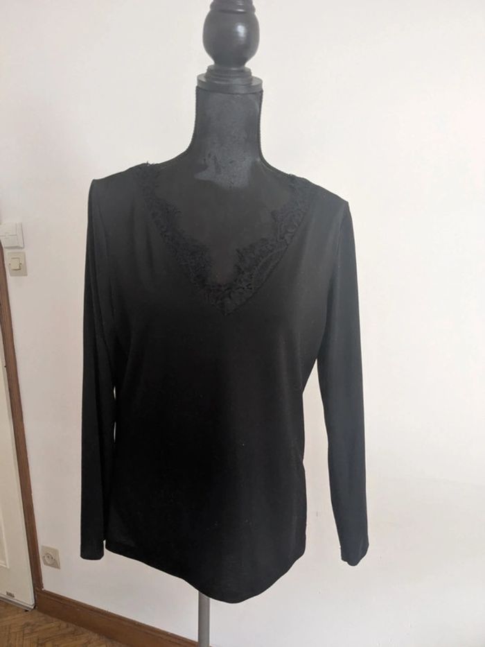 Tee shirt noir manche longue