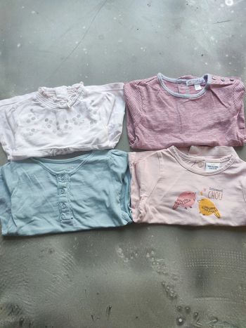 Lot de 4 t-shirt manches longues 12 mois