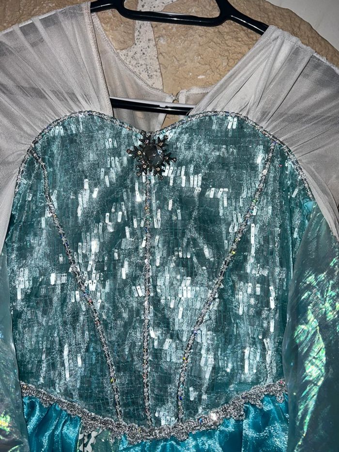 Lot ensemble Disney store 11-12 ans 11 12 robe tresse perruque gants la reine des neiges Elsa - photo numéro 5