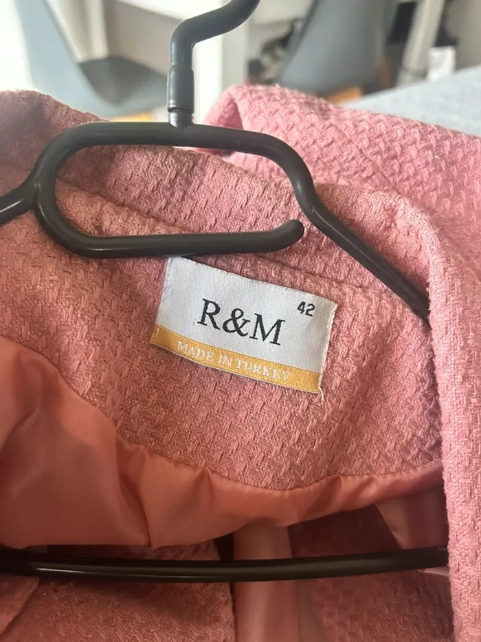 Manteau long rose taille 42 - photo numéro 3