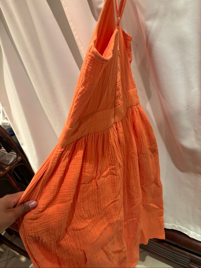 Robe orange en lin - photo numéro 2