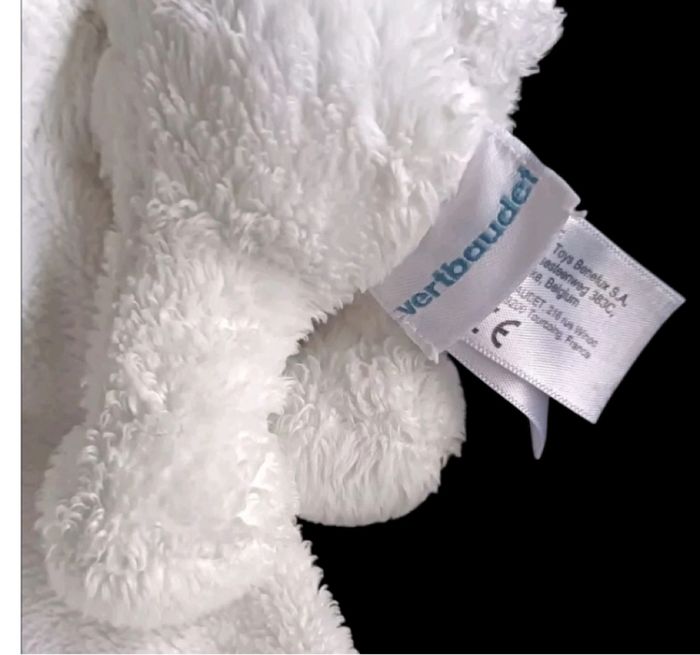 ❤️B1509 Doudou plat mouchoir Lapin Blanc gris étoiles Bandana Vertbaudet - photo numéro 3