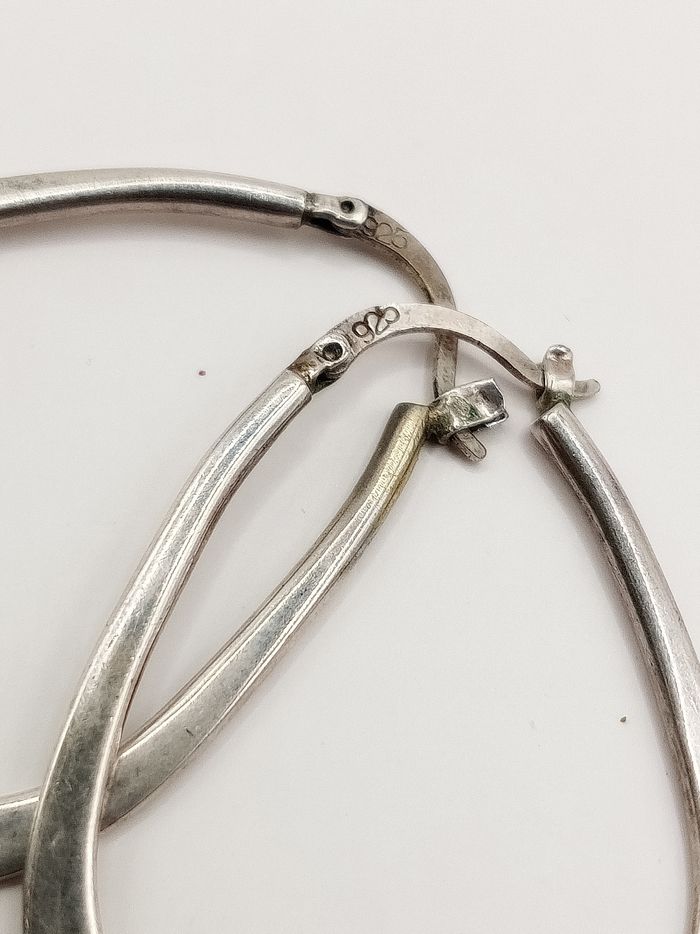 Orecchini cerchio ovalizzato argento 925 - photo numéro 5