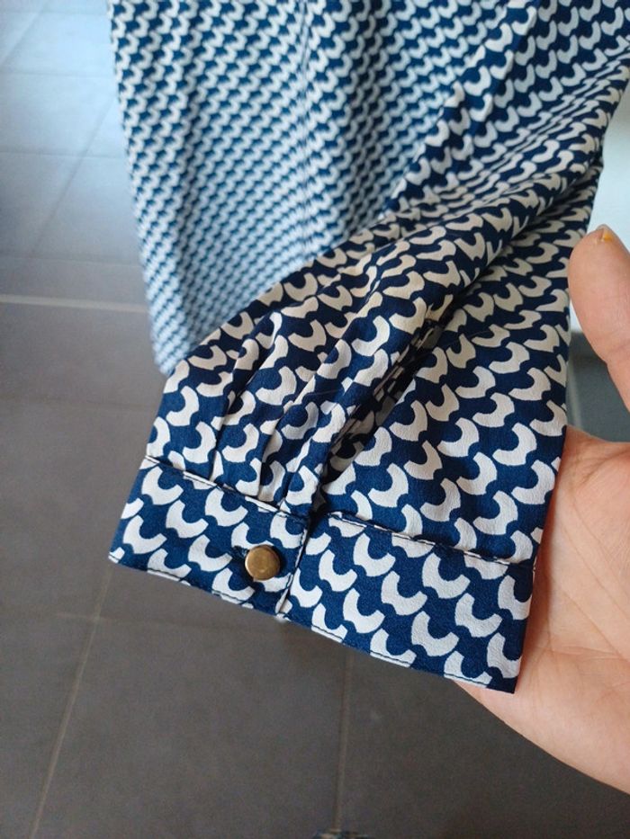 Blouse blanc et bleu marine taille 44/46 - photo numéro 4