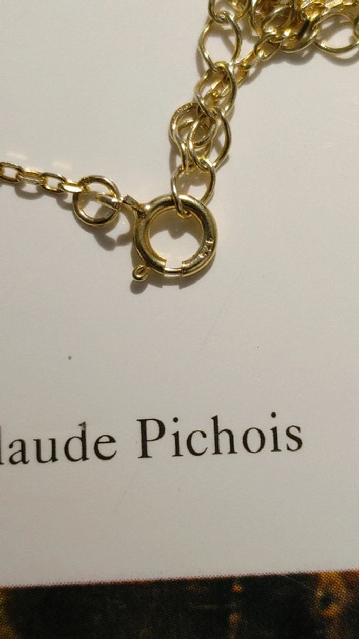 Collier en argent véritable plaqué or pendantif moissanite 3 carats - photo numéro 7