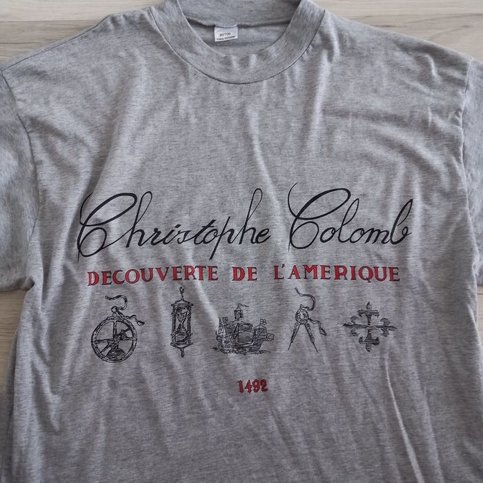 T-shirt homme gris imprimé vintage à manches longues taille L - photo numéro 3