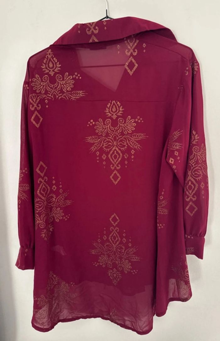 👚Magnifique chemisier transparent avec ses motifs taille unique- neuf sans étiquette - photo numéro 2