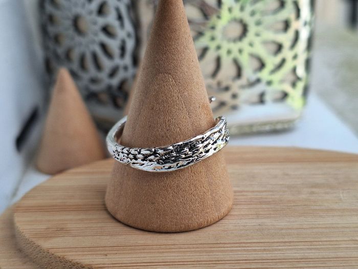 Bague Ouverte Argentée motif ailles demon et ange goth en acier inoxydable Bague design Ajustable - photo numéro 3