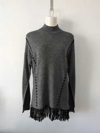 Pull à franges col montant - Berenice - taille M
