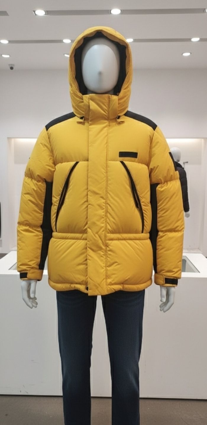 Doudoune Timberland jaune et noire 100% duvet – Taille M (neuve avec étiquettes)