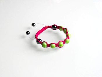 Bracelet shamballa rose et vert
