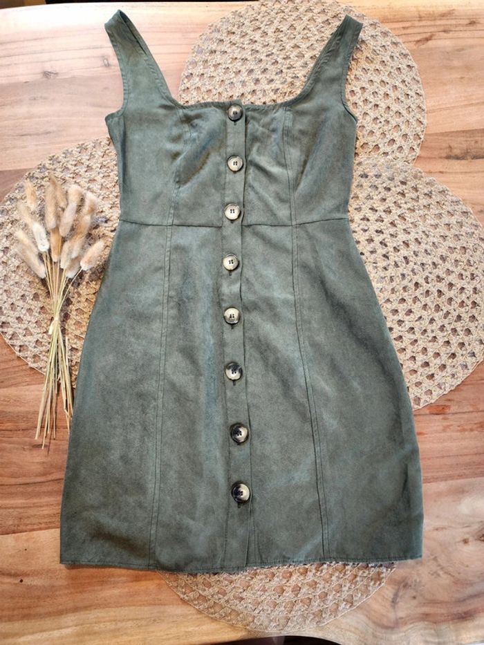 Robe suédine kaki