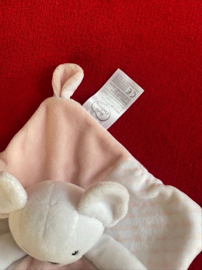 Mots d enfants doudou plat souris carré rose blanc édition limitée neuf - photo numéro 3