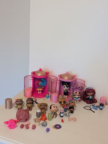 Lot de poupées lol surprise omg glitter, hairgoals, animaux et garçon