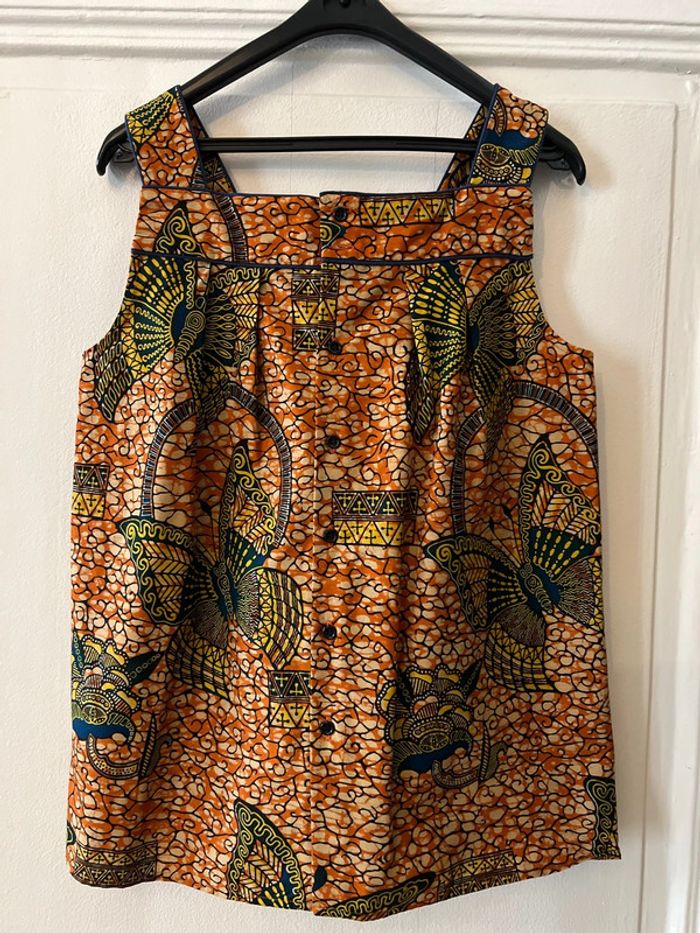 Top toile coton débardeur imprimé wax 12 ans - Bonpoint - photo numéro 3
