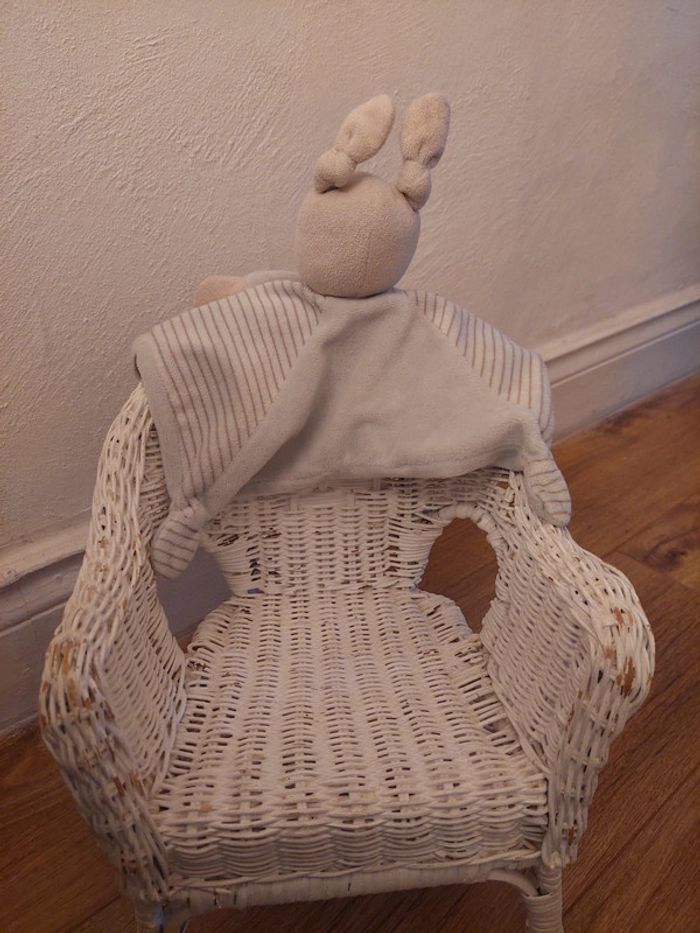 Doudou lapin gris rayé étoiles Nicotoy - photo numéro 3