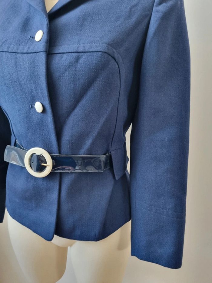 Veste en laine bleu marine annee '70 - photo numéro 10