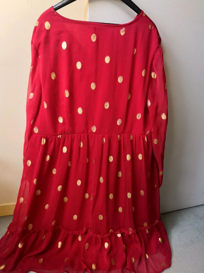 Robe rouge à pois dorés - photo numéro 2