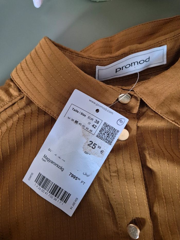 Chemise jaune moutarde, taille 38, camaieu - photo numéro 4