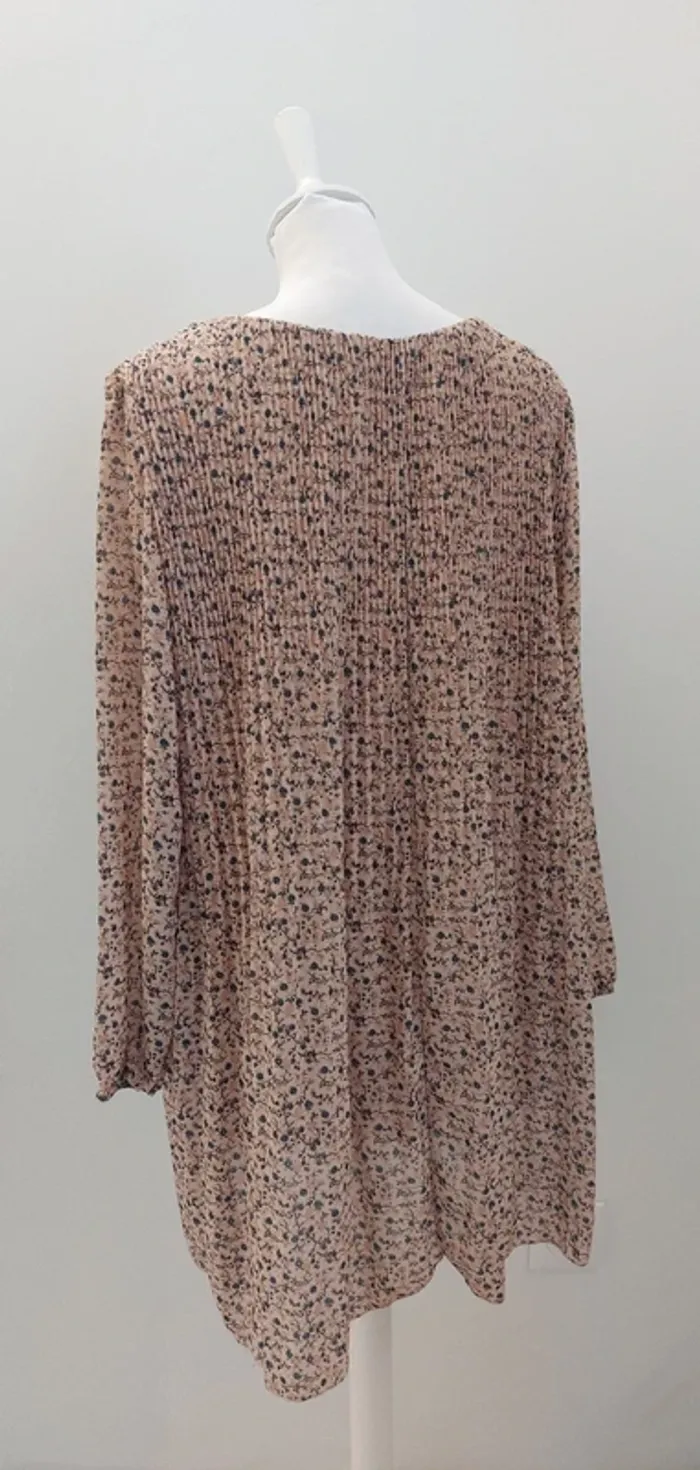 Robe manches longues en mousseline plissée à fleurs 42 - photo numéro 4