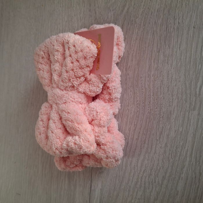 Bandeau rose pour femme - très doux avec nœud pour soins visage - NEUF avec étiquette - photo numéro 6