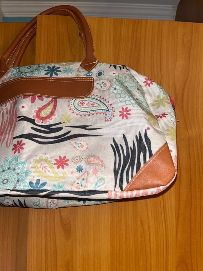 Sac à mains blanc avec motifs coloré (grand) - photo numéro 2