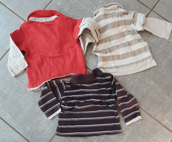 3 tee shirt polo manches longues 3mois - photo numéro 2