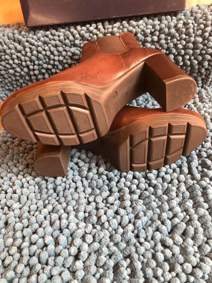 Bottines à talon marron - photo numéro 3